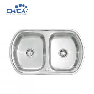 Quality MG4093 Stainless Steel Kitchen Sink SUS304 Double Bowl Pressed House Kitchen Sink for sale