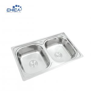 Quality MG4090 Stainless Steel Kitchen Sink SUS304 Double Bowl Pressed House Kitchen Sink for sale