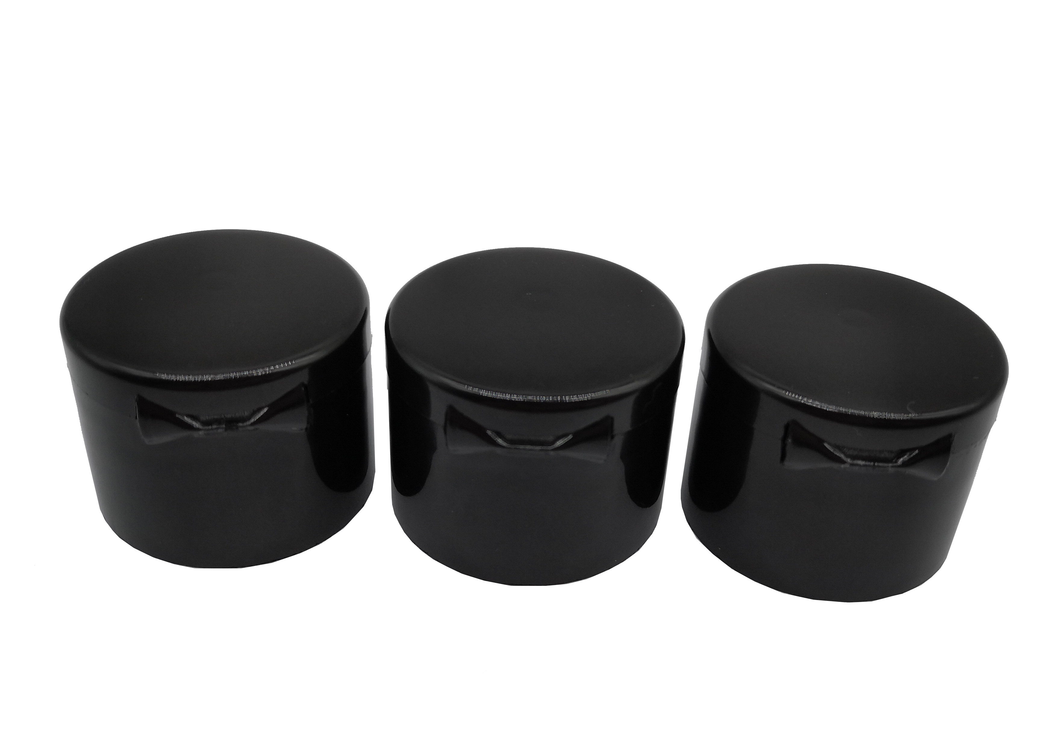 Quality Black Cosmetic Bottle Caps 20 MM 24 MM Flip Top Dispensing Caps for sale
