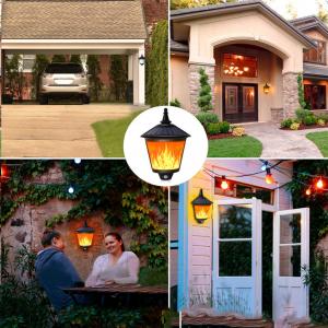 Quality Yard Flickering Flames Wall Lights Outdoor Decorative Hanging Fire Moving Led Lantern for sale