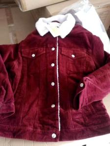 Quality Brown Red Black Sherpa Lined Corduroy Jacket 4 Pockets Keep Warm for sale
