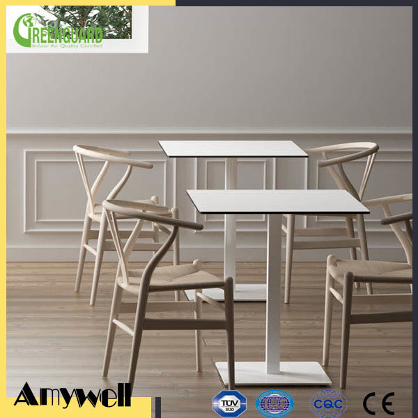 Quality Amywell Modern design waterproof durable Square HPL hpl restaurant dining table for sale