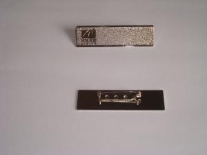 Quality custom luxury metal name badge with safety pin and engrave logo for sale