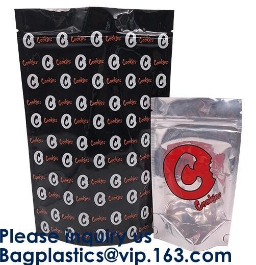 Quality Child Proof Custom Printed Mylar Foil Bags Manufacturing, Mylar Zip-Seal Bag, Herb Leaf Gusseted for sale