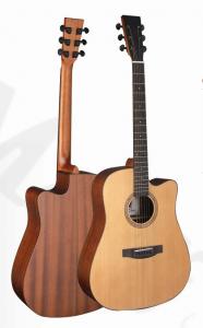 Quality 41inch OEM TOP solidwood vintage cutaway electric acoustic guitar/western guitar steel string sale-TP-AG58 for sale