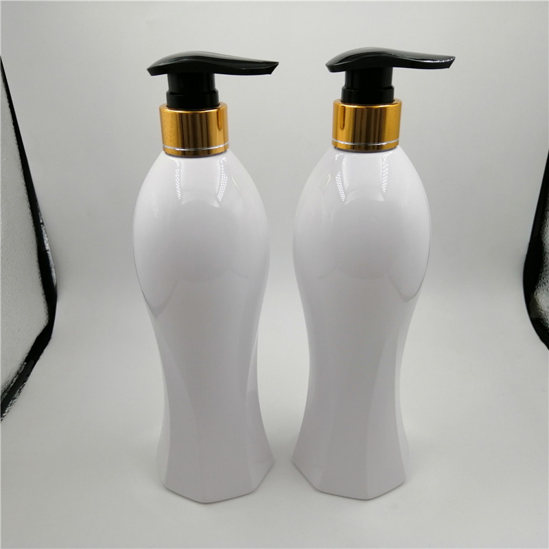 China Non spill 33/410 Plastic Dispenser Bottles With Pump , 500ml White Pump Bottle on sale