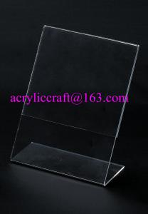 Quality Budget Priced Customized L Shape A4 size Acrylic Menu Sign Holder SINGLE SIDED for sale