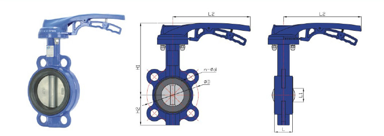 Quality Lugged  Wafer  Type Butterfly Valve With Handle , Electrically Operated Butterfly Valve for sale