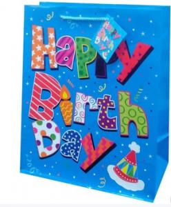 Quality Fancy birthday paper material packaging bags gift bags for sale