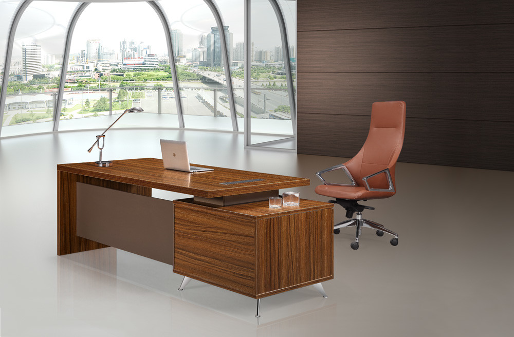 Quality Brown Executive Desk 200cm With Extention Modesty And Mobile Pedestal for sale