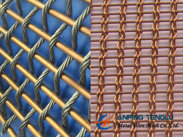 Quality Copper Facade Mesh With Copper Rods and Copper Cable, Building Decoration for sale