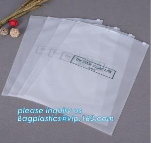 Quality Bottom Gusset Slider Zipper Bags Garment Packaging Pouch Ziplockk Swimwear Clothing for sale