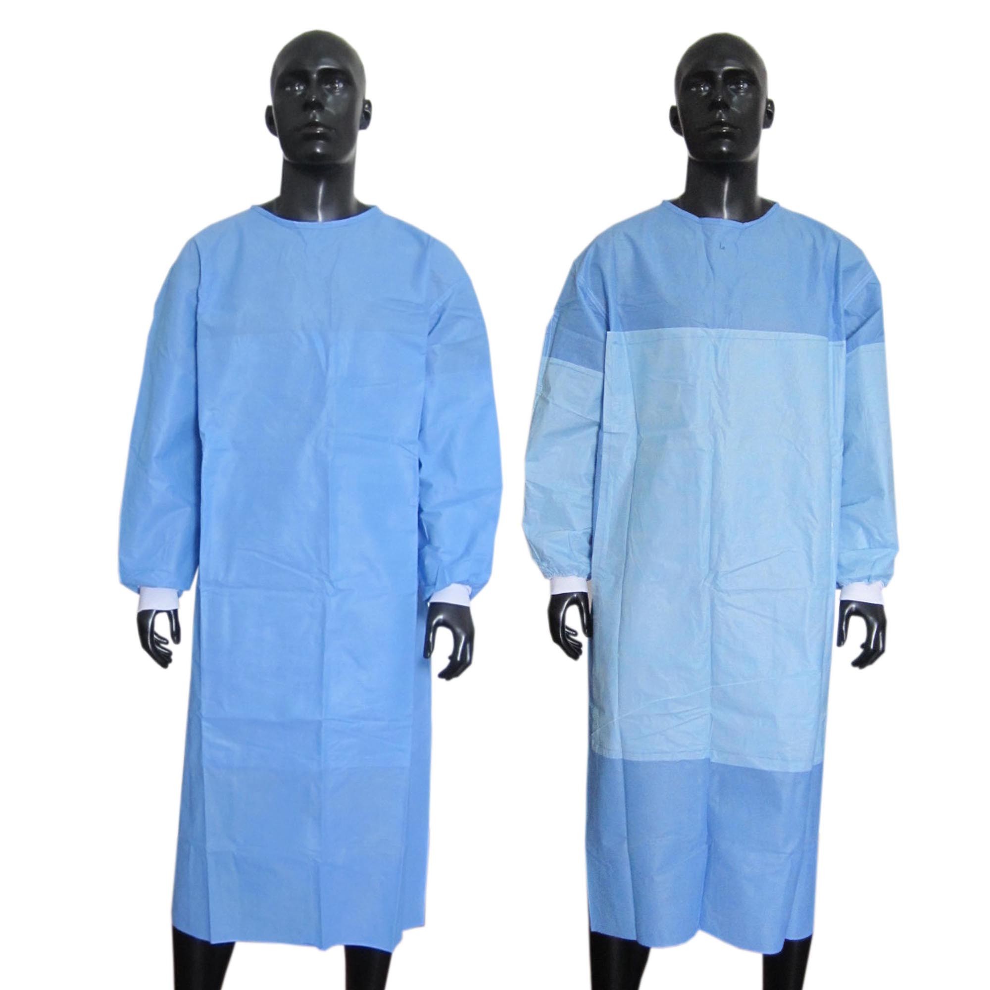 Quality Blood Resistant EO Sterile SMS Surgical Gowns With PP PE Reinforcement for sale