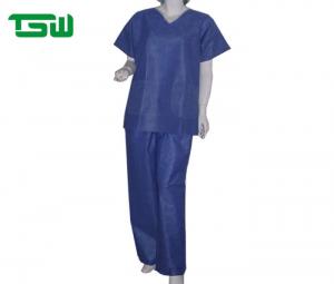 Quality Nurses Blue Breathable Disposable SMS Nonwoven Scrub Suits for sale