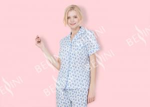Quality Printed Cotton Voile Soft Womens Pyjama Sets Two Pieces For Autumn Season for sale