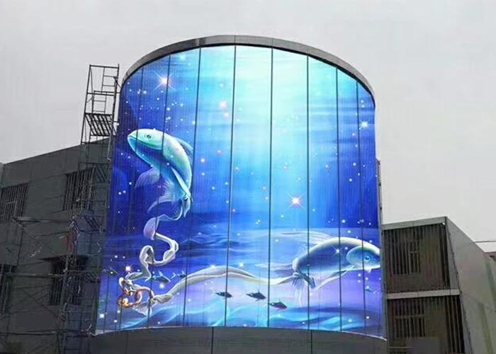 Quality 14W P3.91 Transparent LED Video Wall 1000nits Glass Advertising Led Display for sale