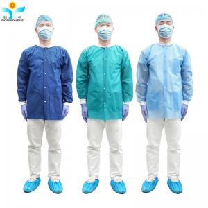 Quality Breathable Work Wear Disposable Lab Coat With Pocket For Hospital for sale