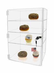 Quality Transparent Lockable Acrylic Cupcake Display Case 2mm 3mm Thickness for sale
