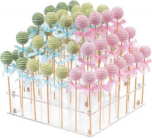 Quality 3 Tier 56 Holes Clear Acrylic Cake Pop Display Stand for sale