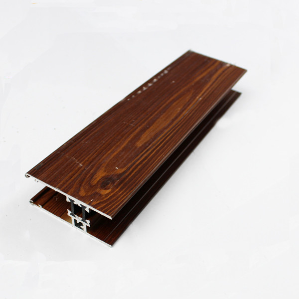 Quality Multifunctional Rectangle Wood Finish Aluminium Profiles For Glass Windows for sale