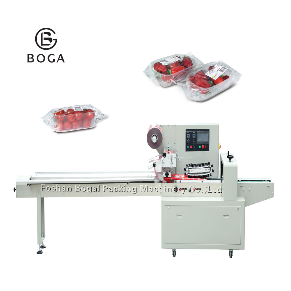 Quality Film Fruit Vegetable Packing Machine / Strawberry Plastic Tray Packaging Machine for sale