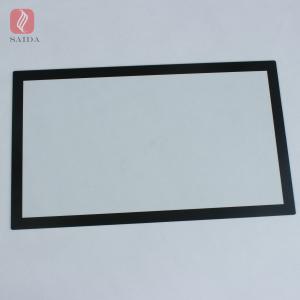 Quality custom 0.7mm, 1.1mm, 2.0mm, 3.0mm chemically/thermal strengthened cover glass with custom Graphic Border / Logo for sale