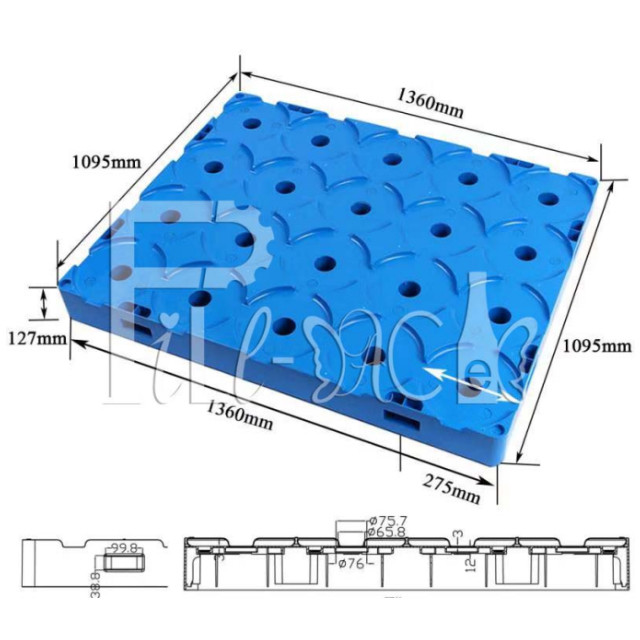 Quality Customized Color 5 Layer Bottom Recycled Plastic  Pallet For 5 Gallon Water Bottle for sale