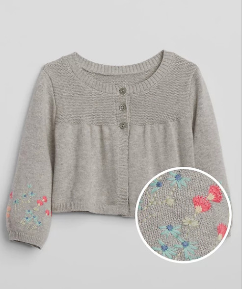 Quality Baby gris Fashion Winter Keep Warm Embroidered Sweater for sale
