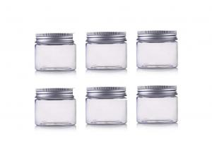 Quality Plastic PET Empty Cosmetic Containers Jars With Silver Aluminum Lid for sale