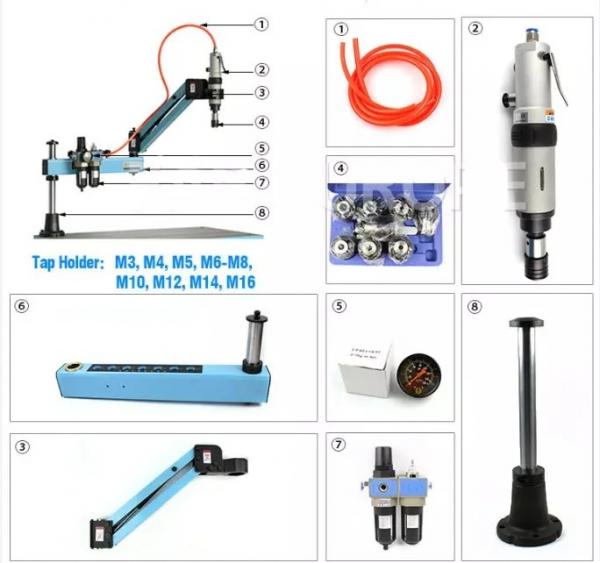 Buy Acrylic M3-M12 Pneumatic Air Tapping Machine Quick Change High Precision at wholesale prices