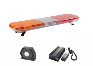 Quality 3W 48" Amber & Red Police LED Light Bar With Siren And Speaker Emergency Warning for sale