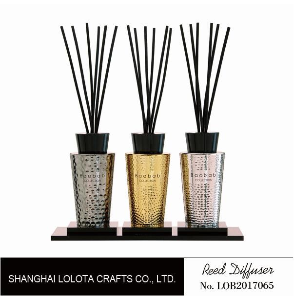 Quality Luxury Room Aromatherapy Reed Diffuser With Black Top Cover , Screen Printing for sale