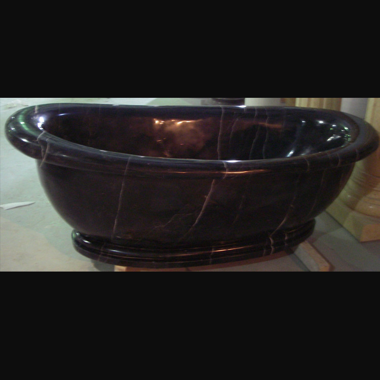 Quality Hotel Deocration Black marble bathtub with polishing for bathroom,china sculpture supplier for sale