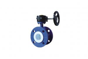 Stainless Steel PTFE Lined Worm Gear Butterfly Valve  , High Performance Flanged Butterfly Valve