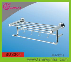 Quality 304 Stainless Steel Hotel Bar Shelf With Hooks for sale