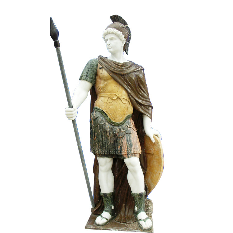 Buy cheap Classic greek stone man statue ,male marble sculpture with shield,China stone from wholesalers