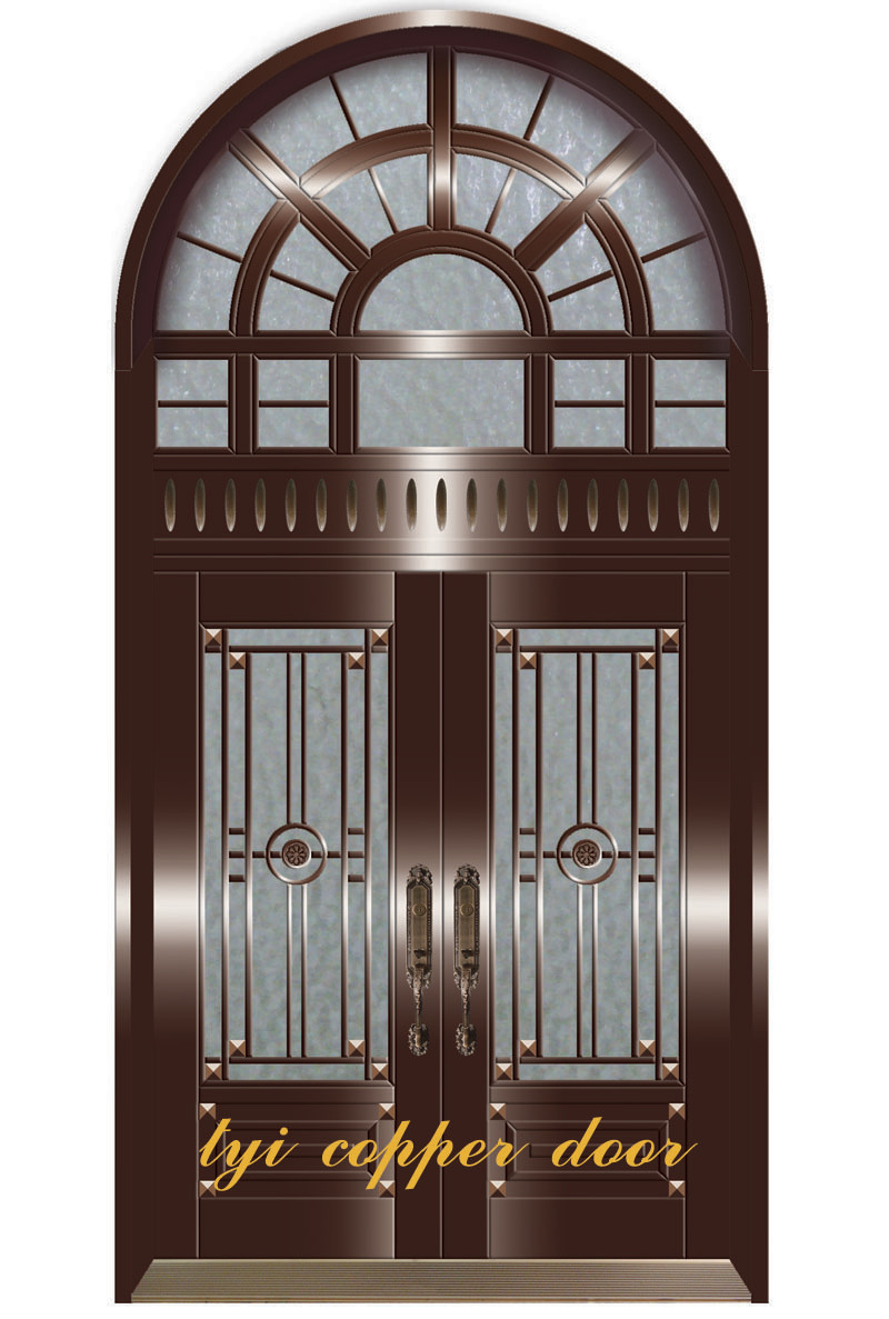 Quality custom copper doors with transom for sale