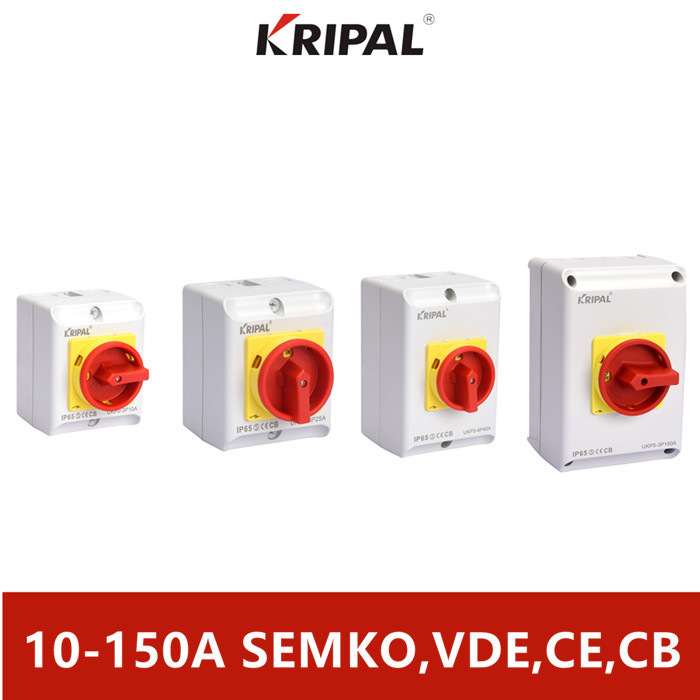 Quality IP65 10-150A 230-440V 3P 4P Isolator Switch With Protective Box for sale