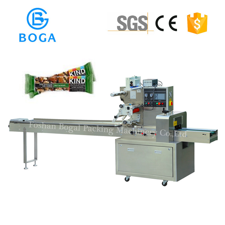 Quality Carbon Steel Biscuit Packing Machine / Flow Granola Bar Dates Packing Machine for sale