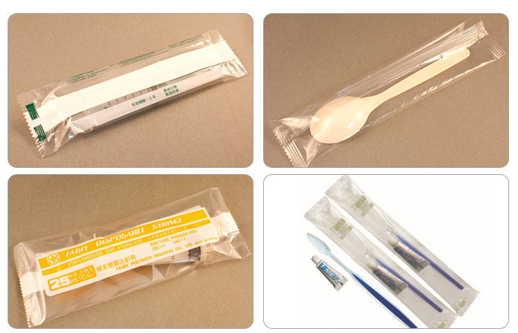 Quality Spoon Horizontal Flow Pack Machine / Film Plastic Bag Packaging Machine for sale