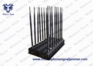Quality Desktop Adjustable 18 Bands 5.2G 5.8G WIFI Cell Phone Signal Jammer With Remote Control for sale