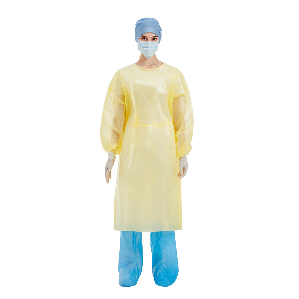 Quality PPE Yellow Level 2 Disposable Gowns S/M/L/XL/XXL AAMI PB70 Level 1 Level 3 for sale