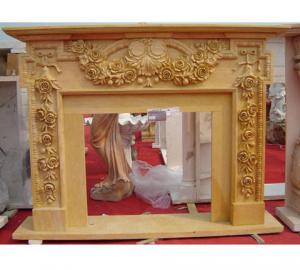 Quality Beige marble fireplace mantel for sale