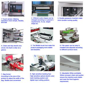 Quality Plastic Horizontal Flow Wrapper / Rotary Flow Shower Soap Packaging Machine for sale