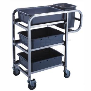Quality 3 - Layer Stainless Steel Hand Trolley With Basins And Buckets for sale