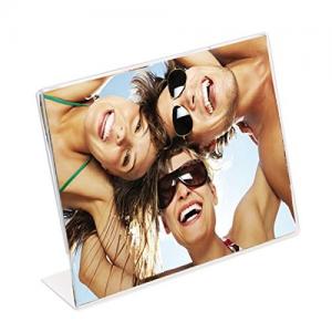 Quality Rectangle Acrylic Photo Display 8x10 Clear Acrylic Self Standing Frame for sale