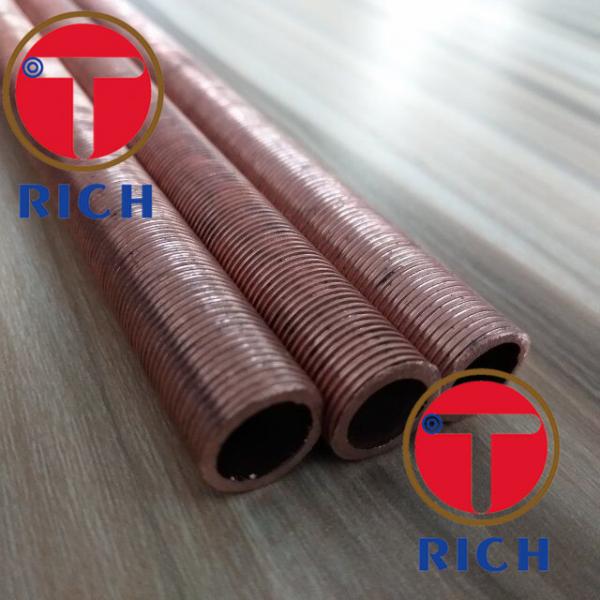 Buy UNS12200 Spiral Brass Finned Tube Heat Exchanger / Red Finned Copper Tubing at wholesale prices