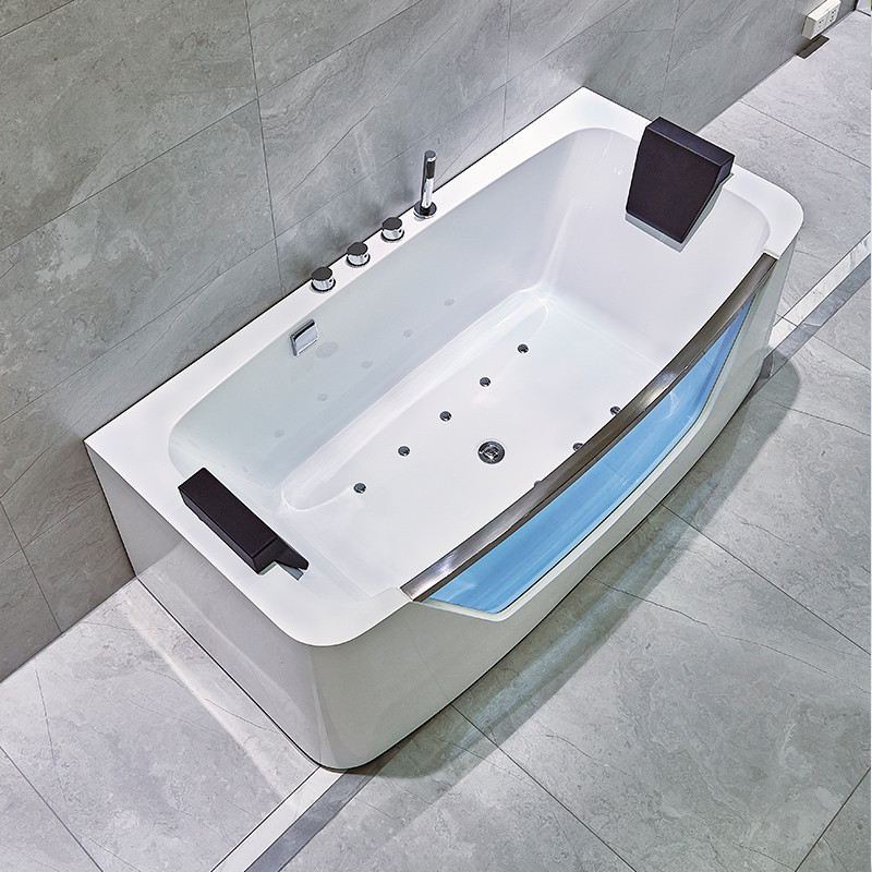China Length 1.7m Free Standing Bathtubs Double Whirlpool 2 Person Massage for sale