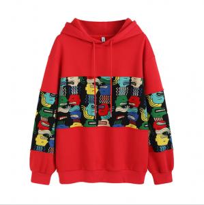 Quality Plush Women Loose Pullover Sweater Hoodies Printed Cotton for sale