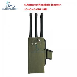 China 6 Bands Cell Phone GPS Jammer Blocker 30m Radius Pocket Bluetooth Signal Jammer on sale